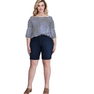 Lane Bryant Denim Bermuda Shorts 14 (Dark Wash)